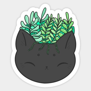 Cat head planter Sticker